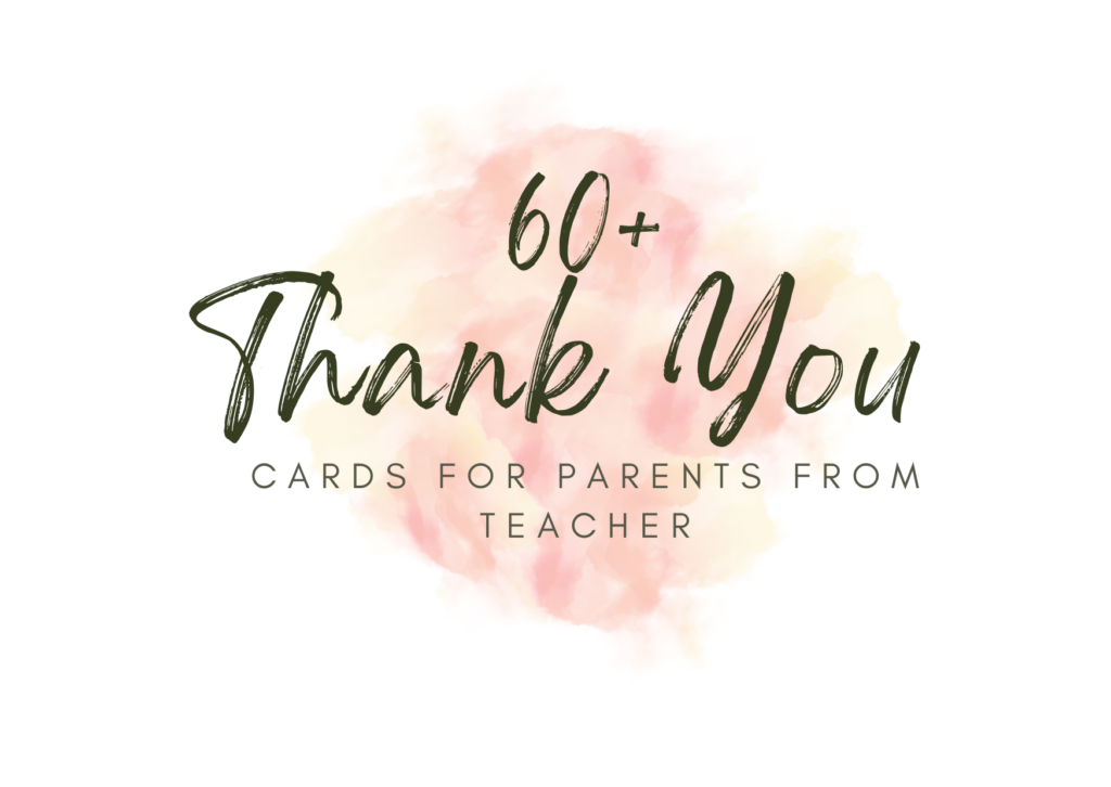 Thank You Cards For Parents From Teacher